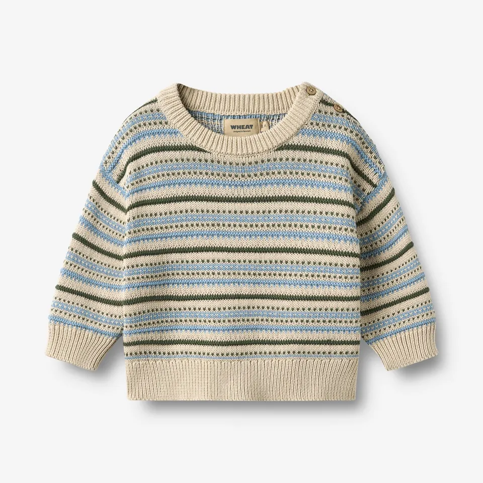 wheat-harlow-pullover-offwhite-jacquard-bio-baumwolle image 1