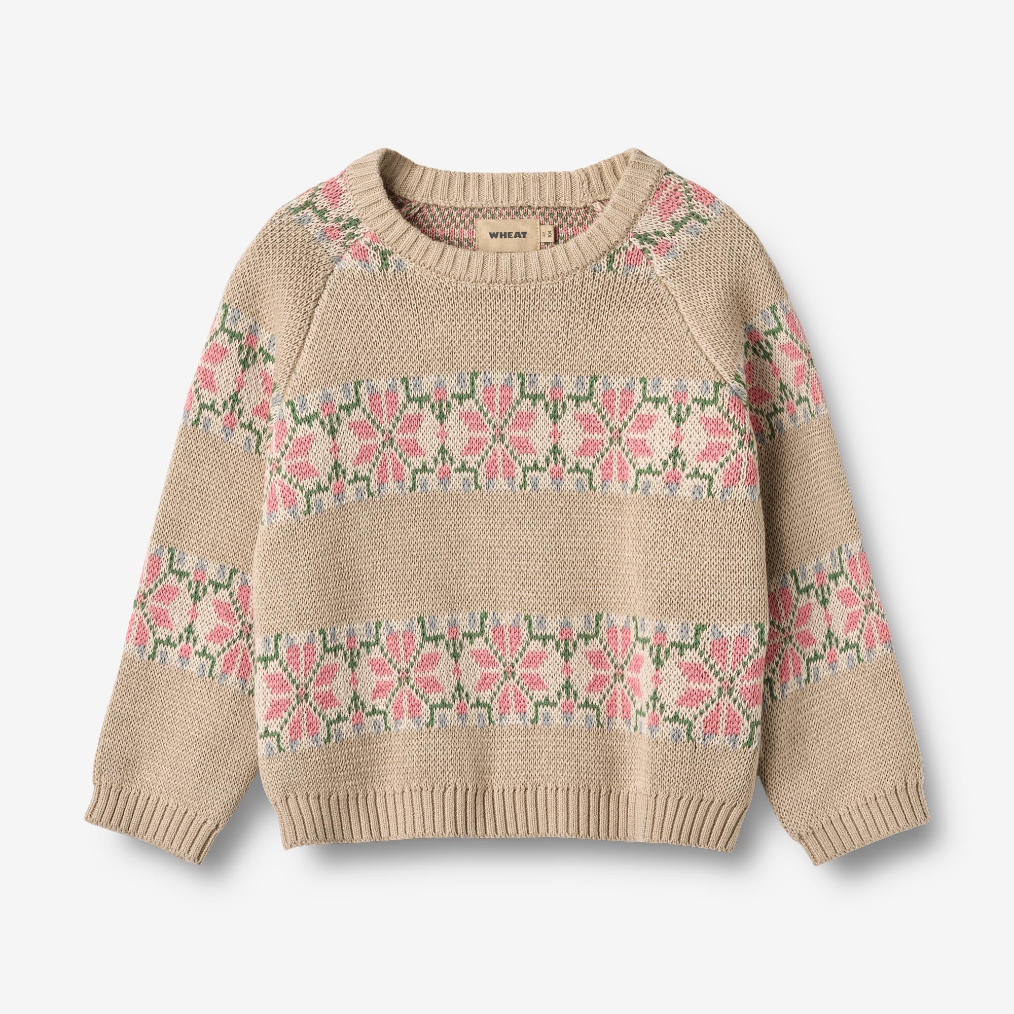 wheat-alberte-jacquard-pullover-warm-sand-bio-baumwolle image 1