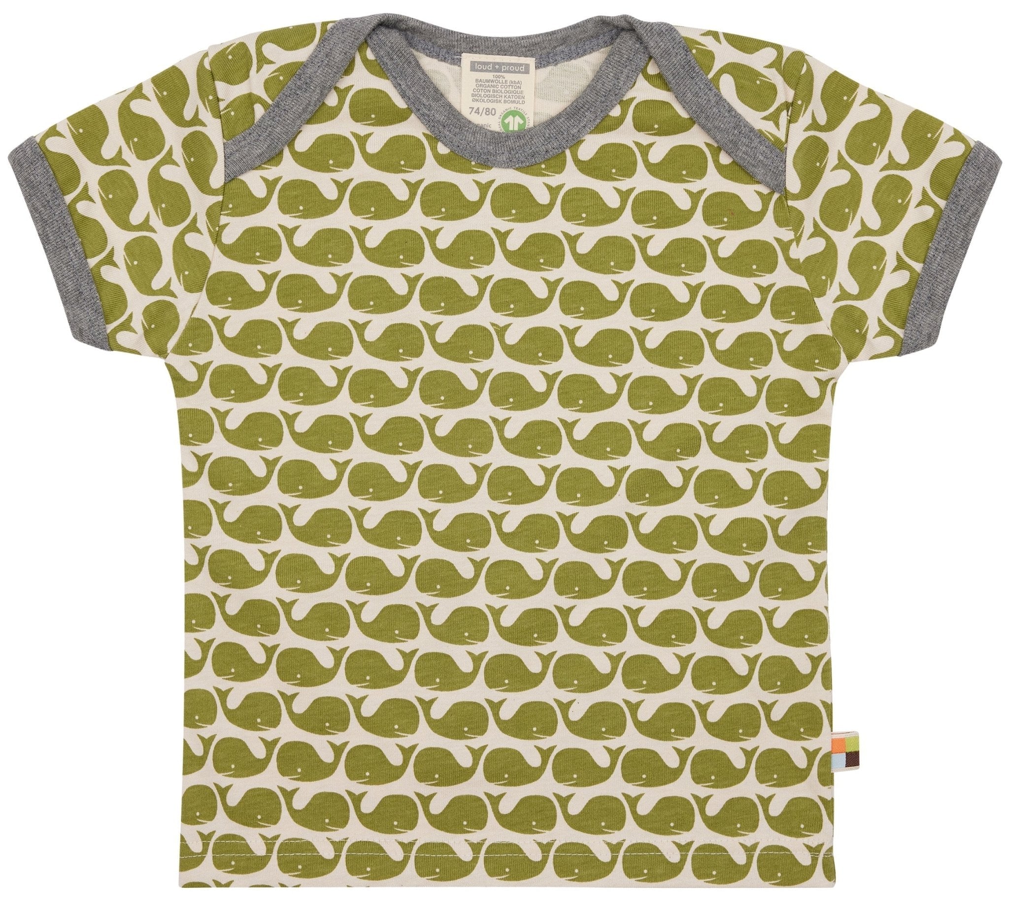 loud-proud-classics-t-shirt-druck-wale-bio-shirt-moos-86-92 image 1
