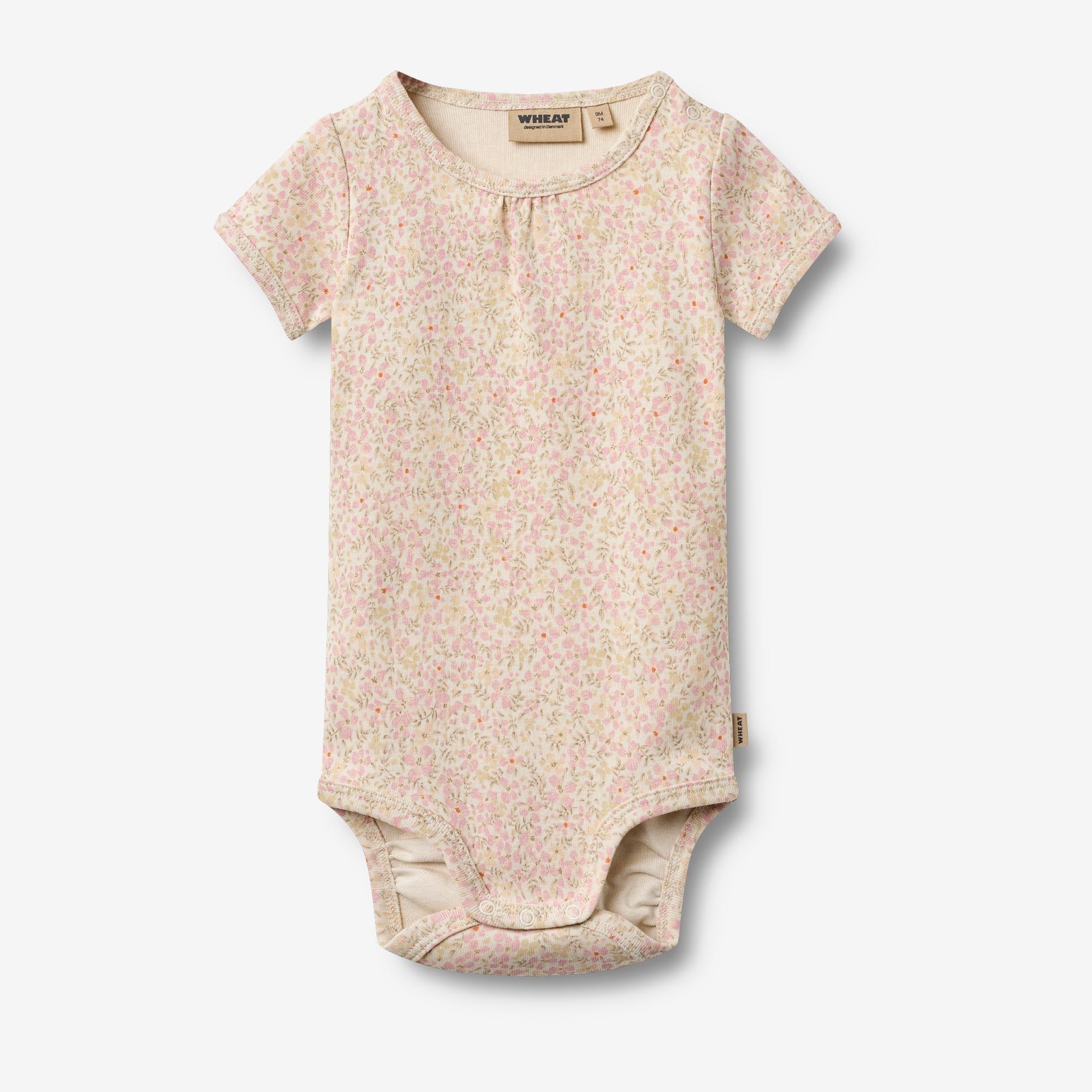 wheat-linette-body-baby-coral-flowers-bio-baumwolle image 1