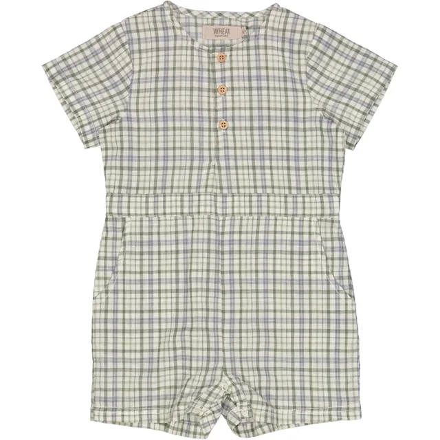 wheat-berg-playsuit-eggshell-check-bio-baumwolle-gr-56-92 image 1