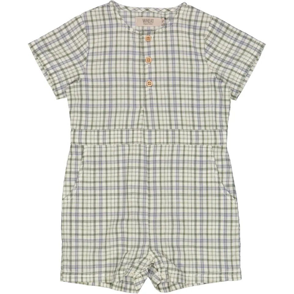 wheat-berg-playsuit-eggshell-check-bio-baumwolle-gr-56-92 image 1