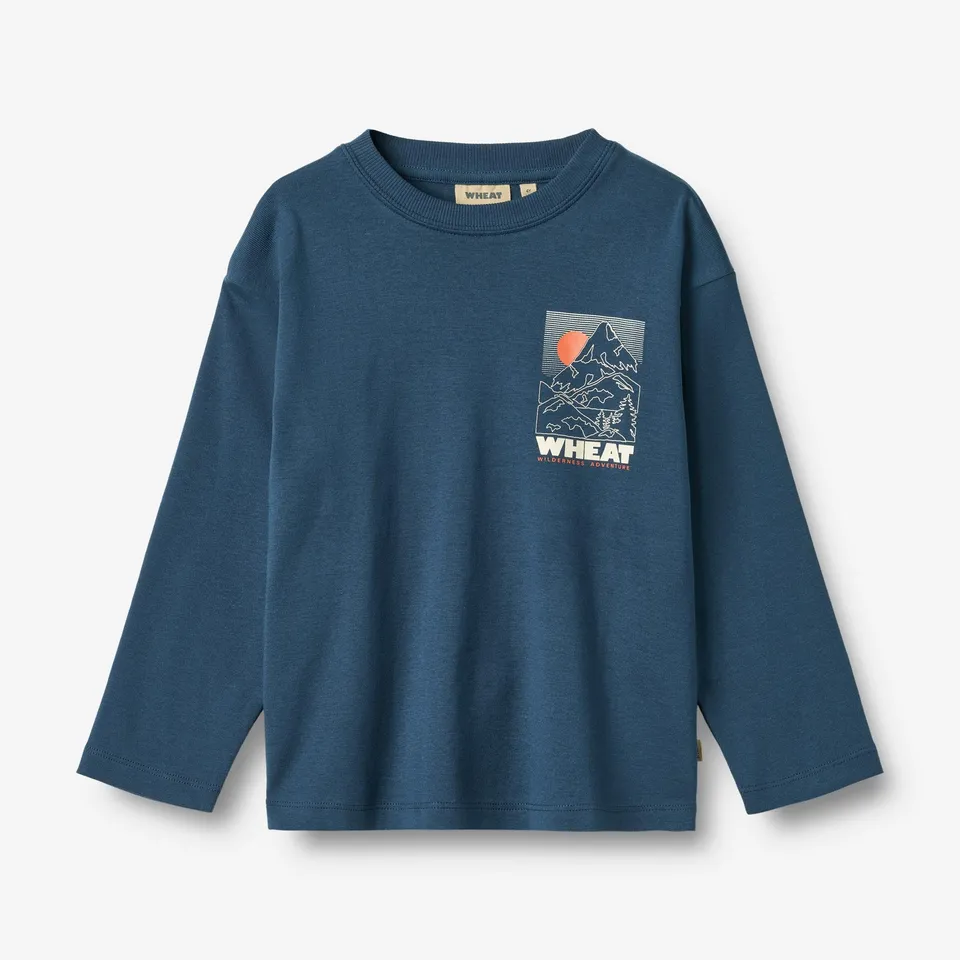 wheat-dixie-t-shirt-langarm-blue-denim-bio-baumwolle image 1