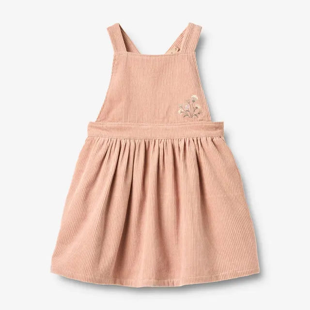 wheat-agnes-latzkleid-rose-powder-bio-baumwolle-cord image 1