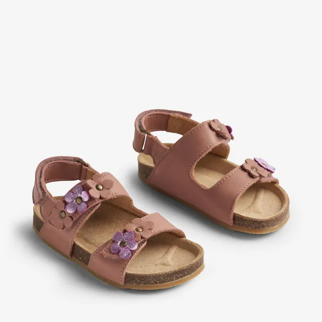 wheat-clare-flowers-sandale-leder-old-rose-klett image 1
