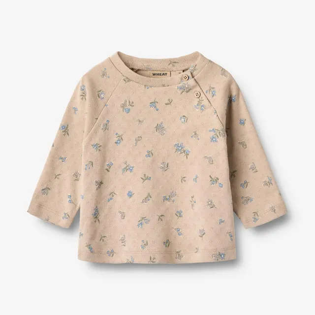 wheat-darrin-t-shirt-l-s-warm-sand-flowers-baby-langarmshirt-bio image 1