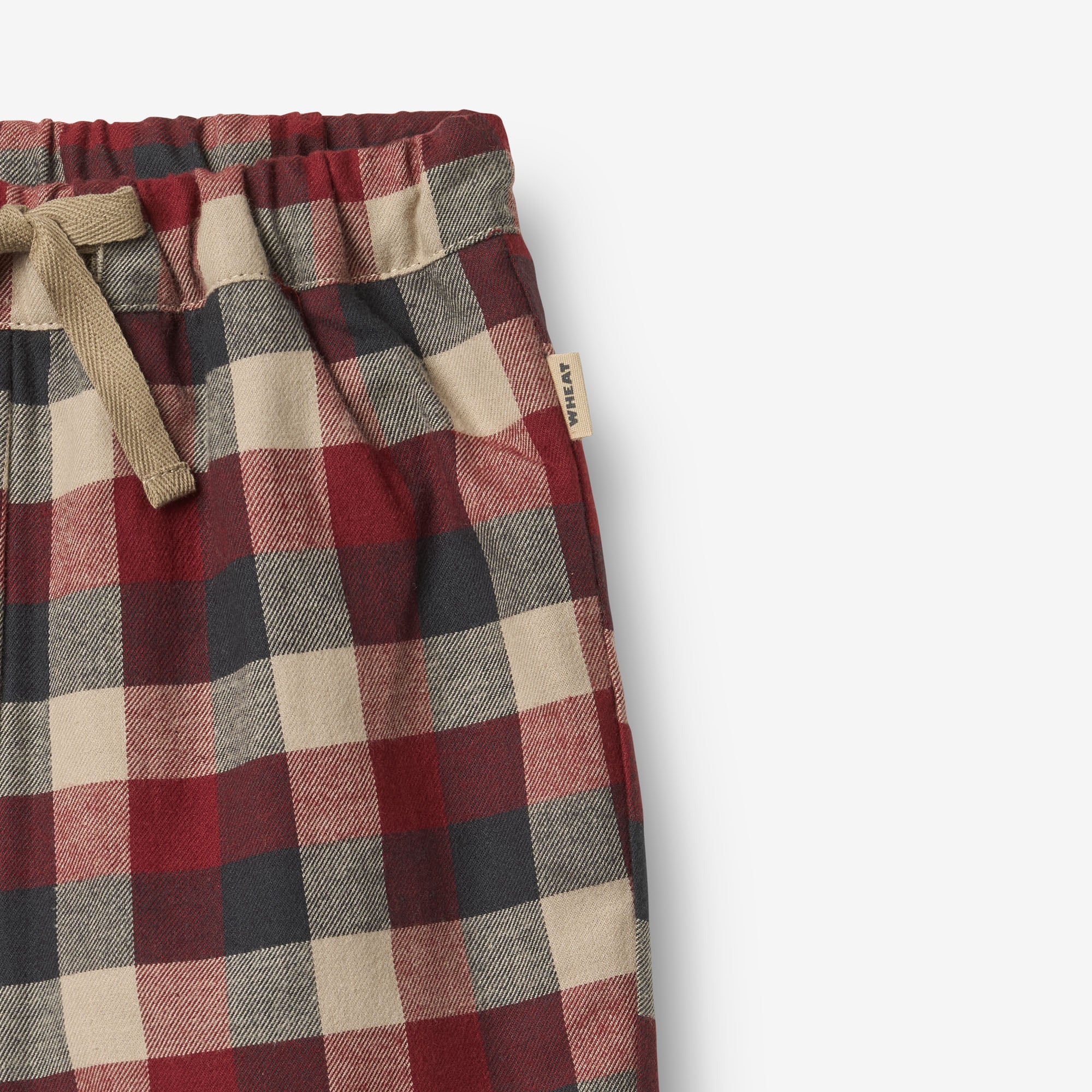 wheat-arne-hose-gef-ttert-red-blue-check-biobaumwolle image 3