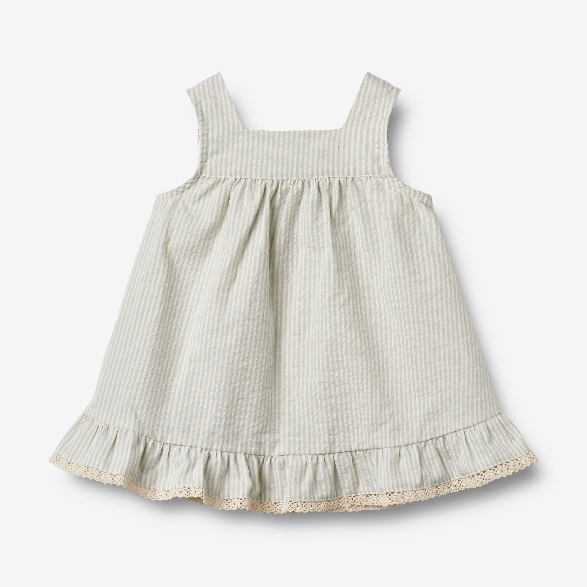 wheat-ayla-ruffle-kleid-summer-blue-stripe-bio-gestreift image 1