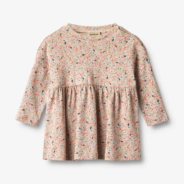 wheat-emmy-kleid-grey-cloud-flowers-baby-langarm-bio image 1