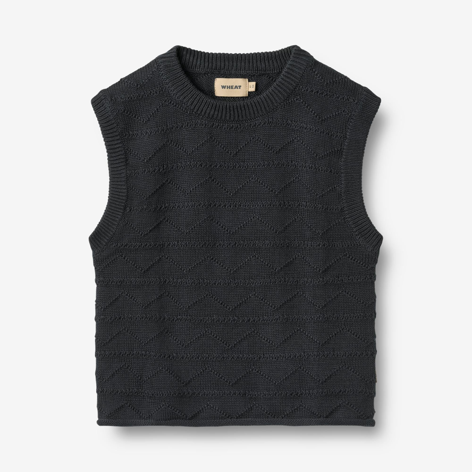 wheat-bobby-navy-strickweste-kinder-bio-baumwolle image 1