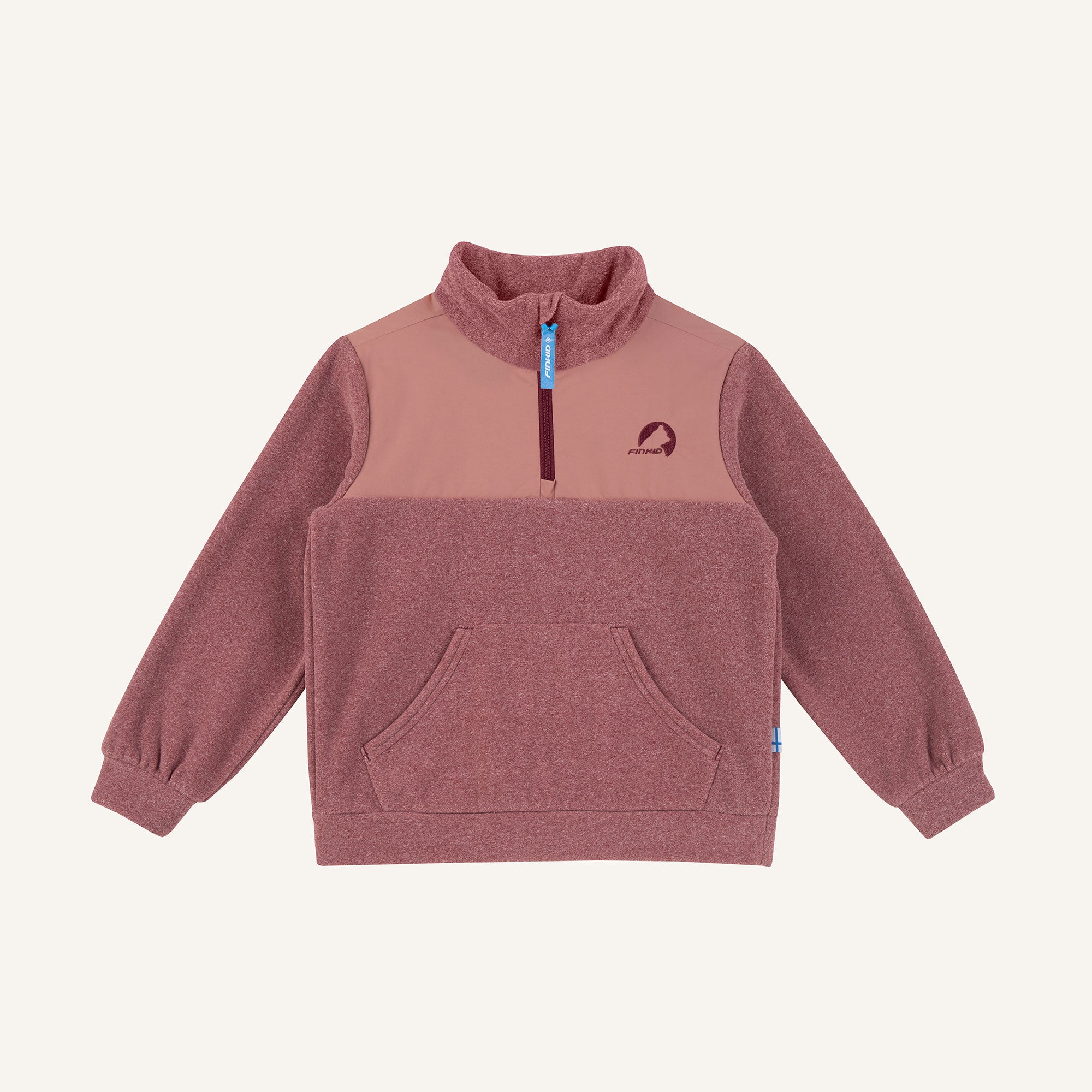 finkid-masi-knit-pullover-cranberry-peach-strickfleece image 3