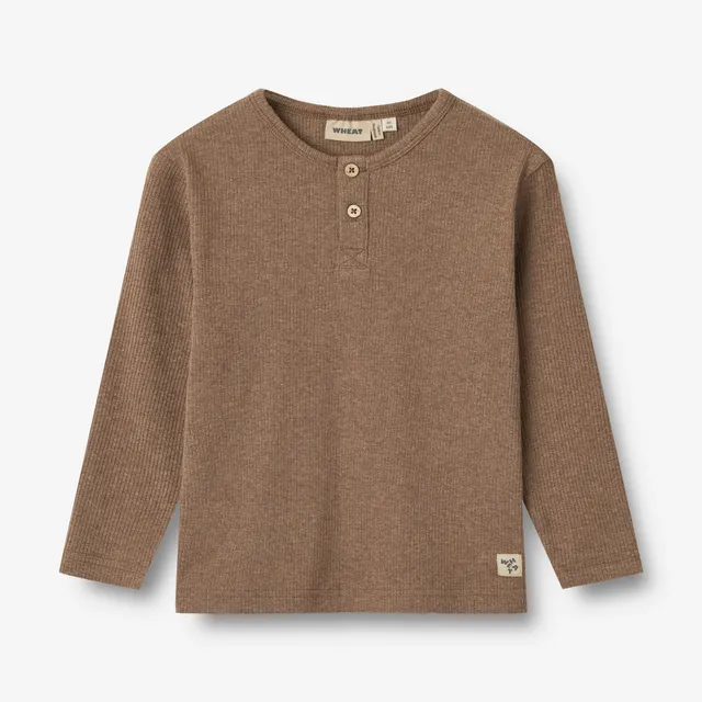wheat-clothing-morris-langarmshirt-coffee-melange-bio-mix image 1