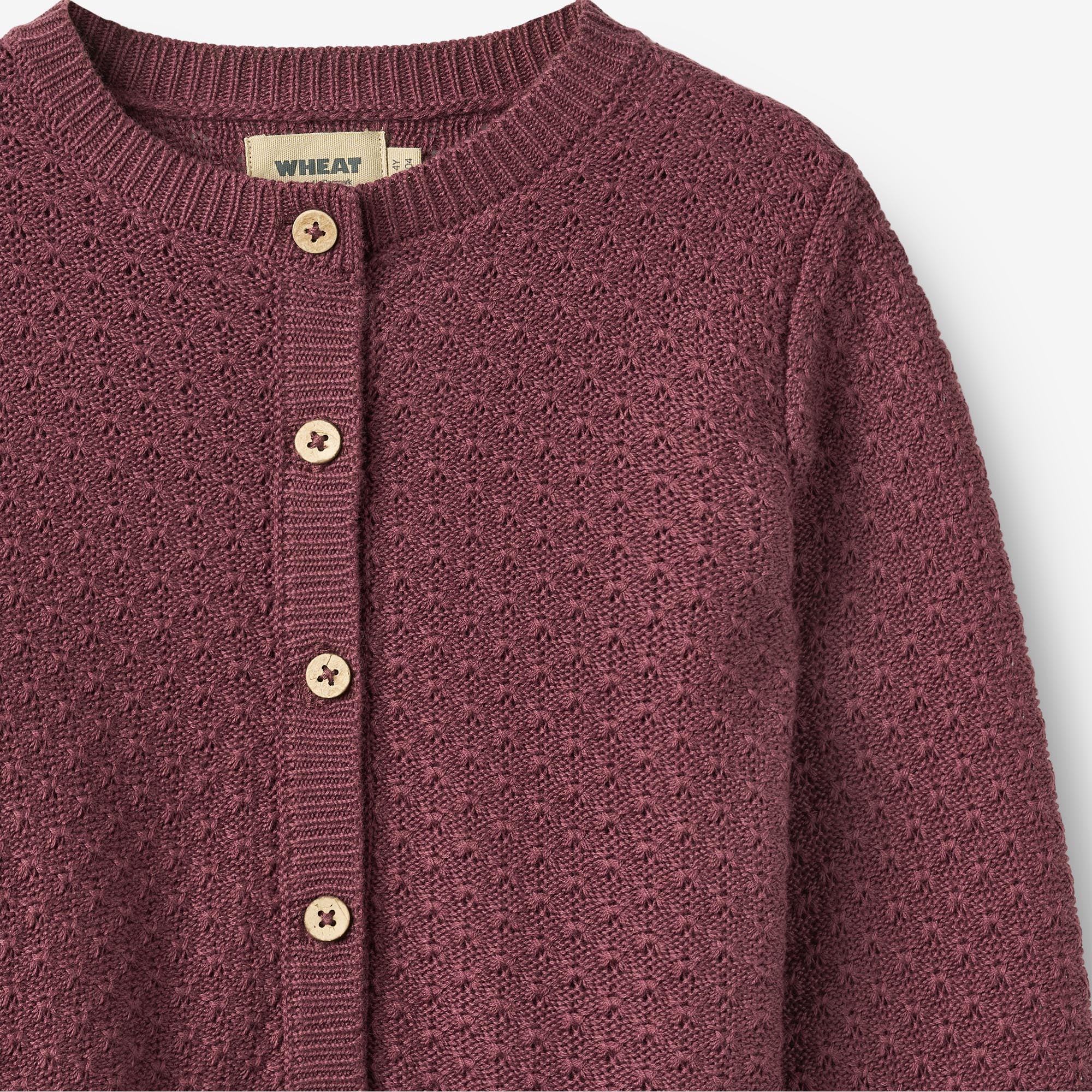 wheat-magnella-strickjacke-eggplant-m-dchen-bio-cardigan image 4