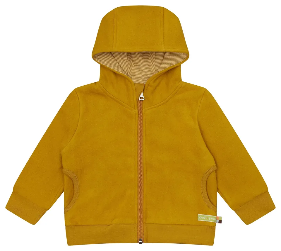 loud-proud-classics-baumwoll-fleece-jacke-curry-kapuze image 1