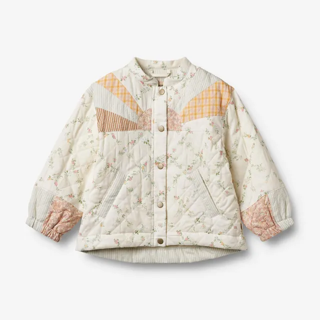 wheat-inga-steppjacke-ivory-checked-flowers-bio image 1