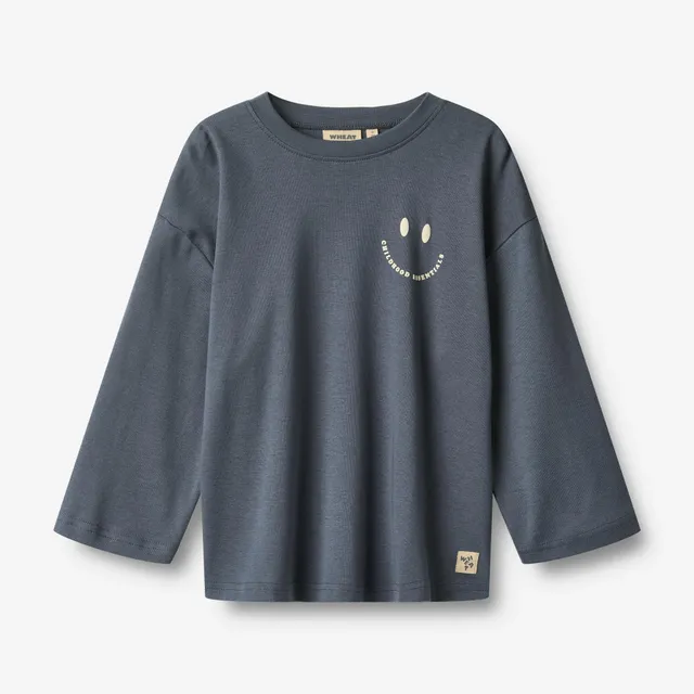 wheat-langarmshirt-axe-print-t-shirt-greyblue-bio-baumwolle image 1