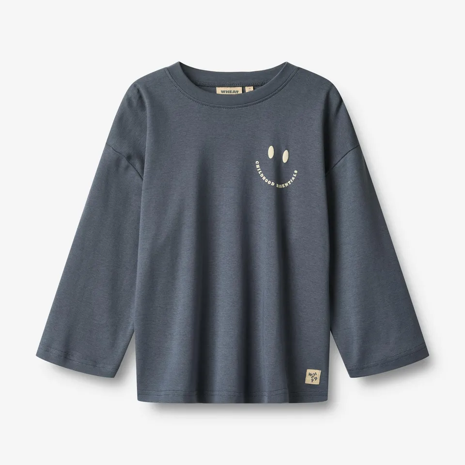 wheat-langarmshirt-axe-print-t-shirt-greyblue-bio-baumwolle image 1