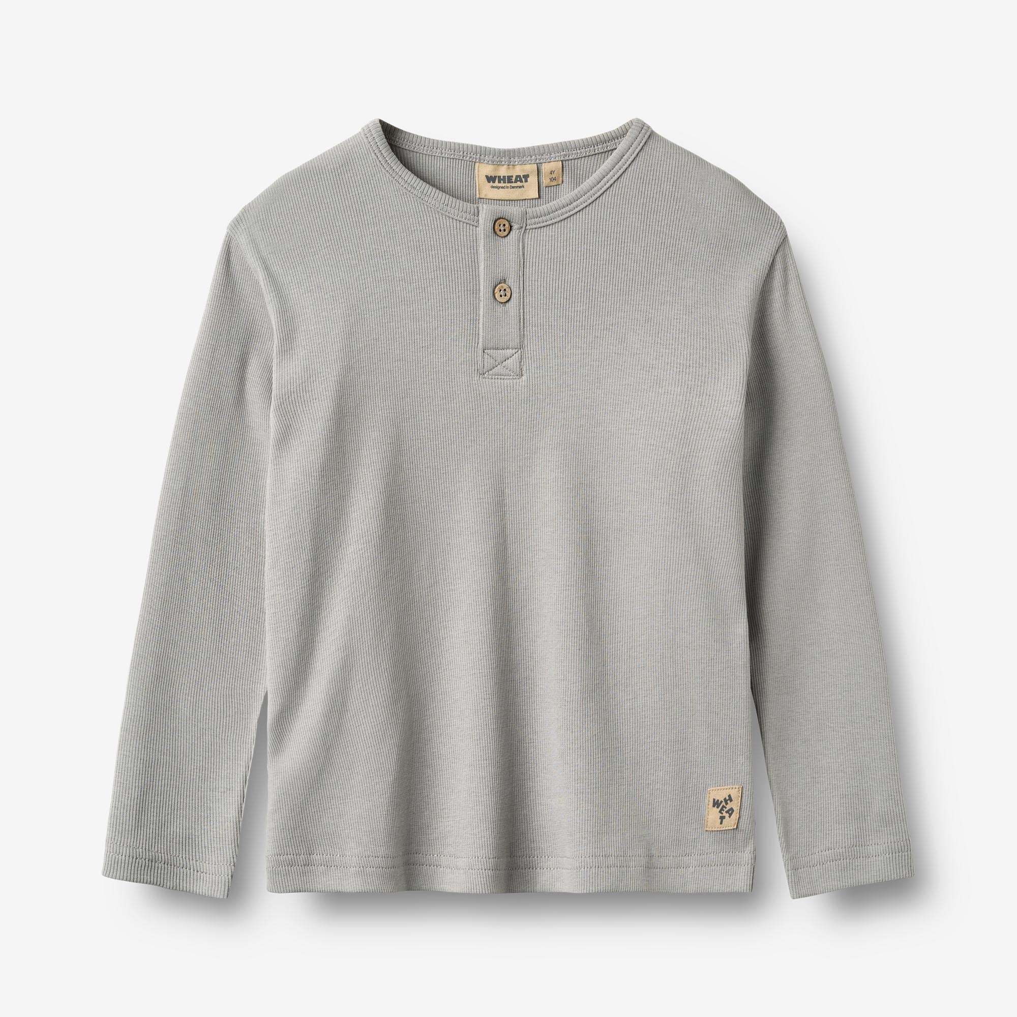 wheat-t-shirt-morris-langarmshirt-slightly-blue-henley image 1
