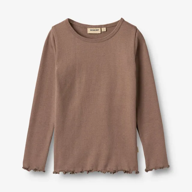 wheat-clothing-ida-langarmshirt-toffee-brown-bio-jersey-92-152 image 1