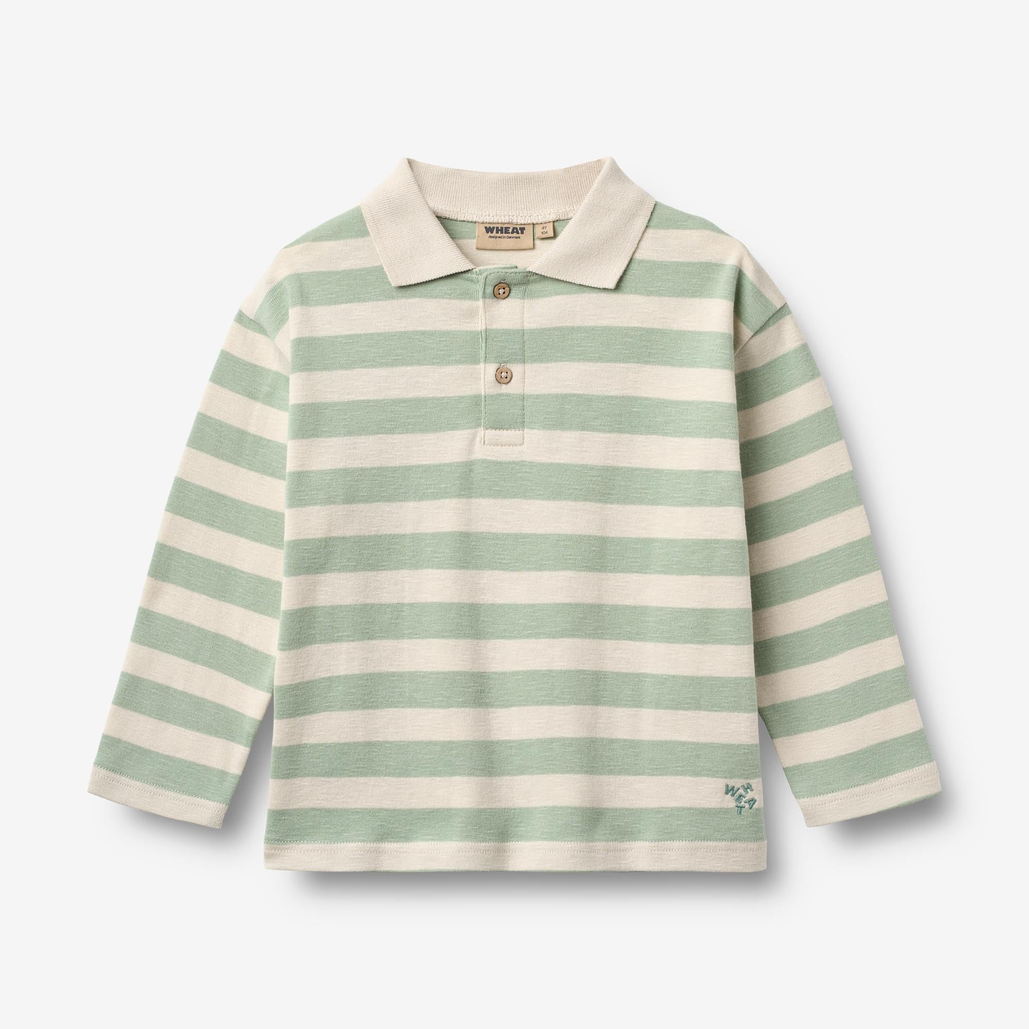 wheat-fred-polo-mint-stripe-bio-baumwolle image 1