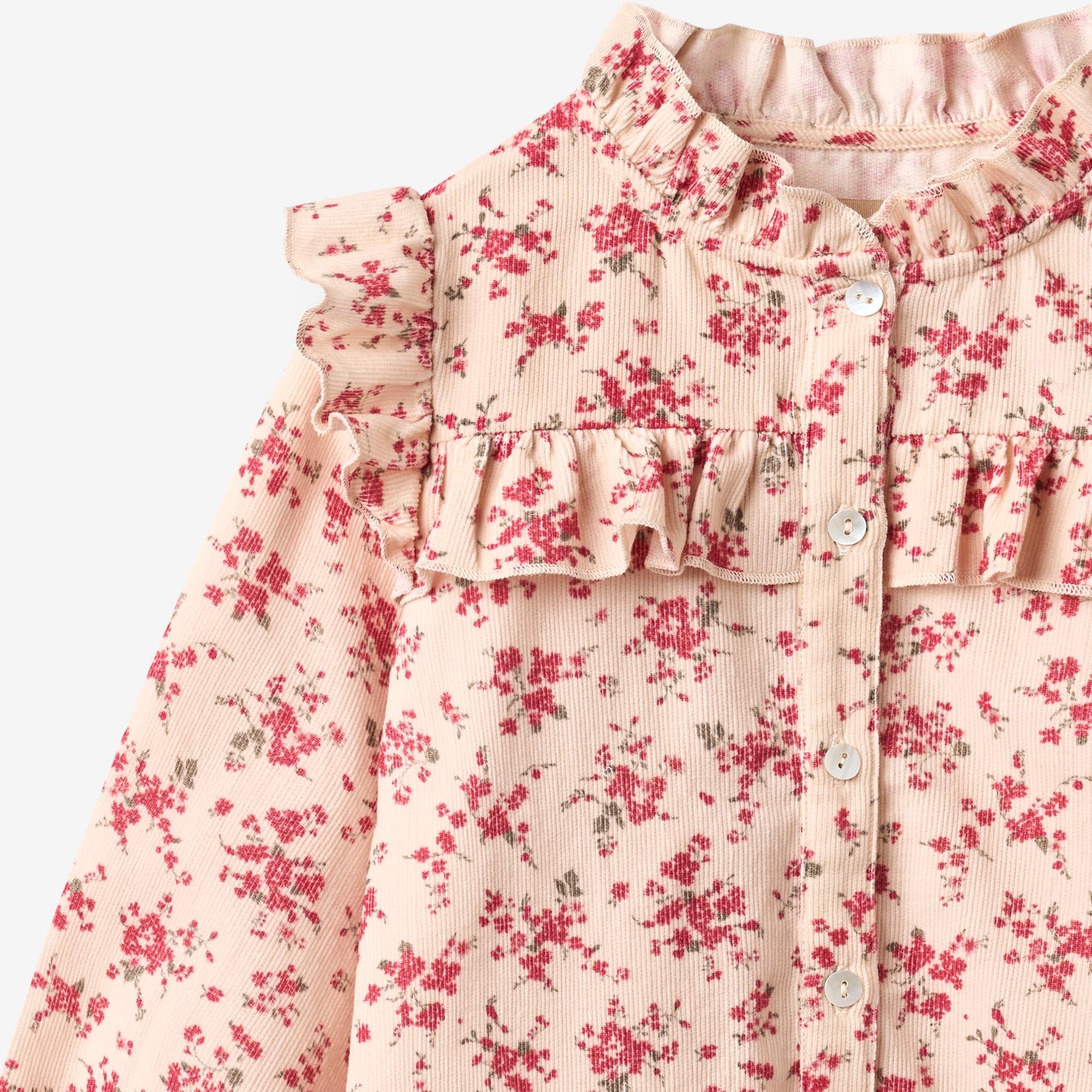 wheat-noreen-kinderbluse-almond-peach-flowers-cord-bio image 3