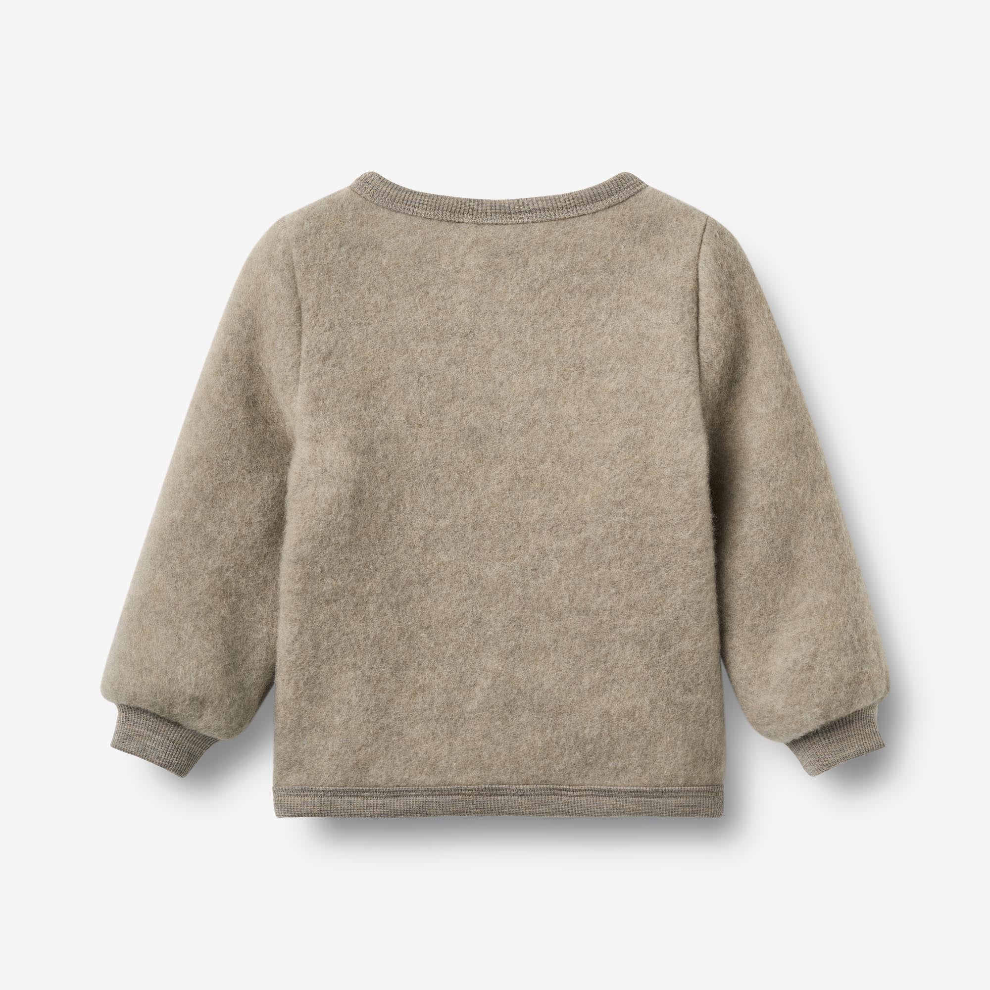 wheat-kari-wollfleece-cardigan-khaki-melange-merino image 2