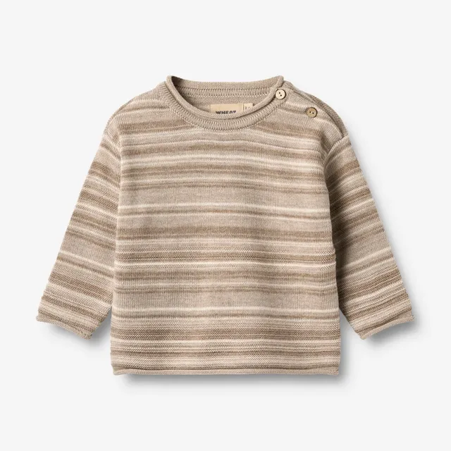 wheat-gunnar-strickpullover-warm-sand-stripe-merinowolle-baby image 1