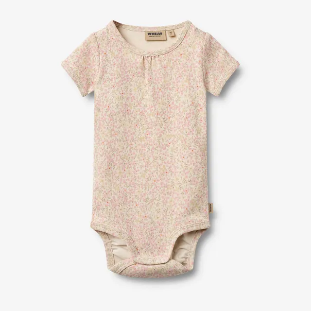 wheat-linette-body-baby-coral-flowers-bio-baumwolle image 1