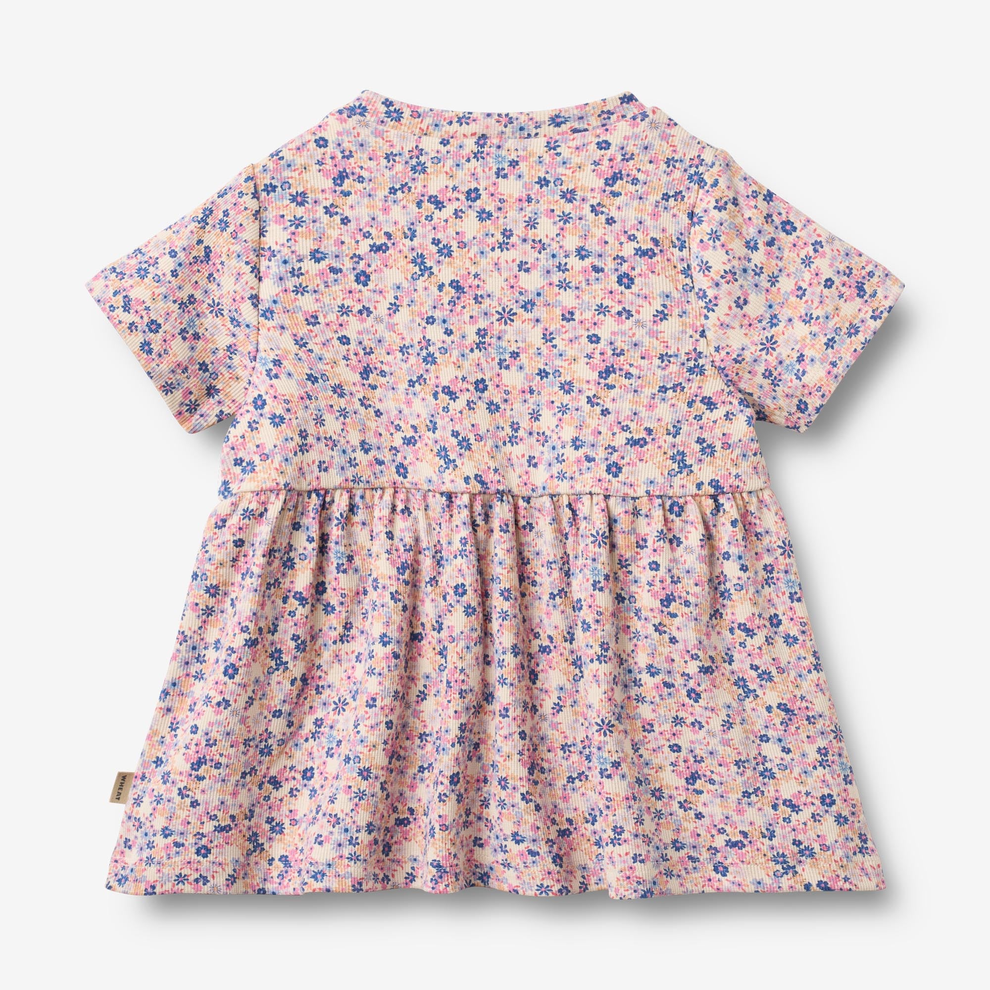wheat-anna-jerseykleid-baby-pink-blue-flowers-bio image 2