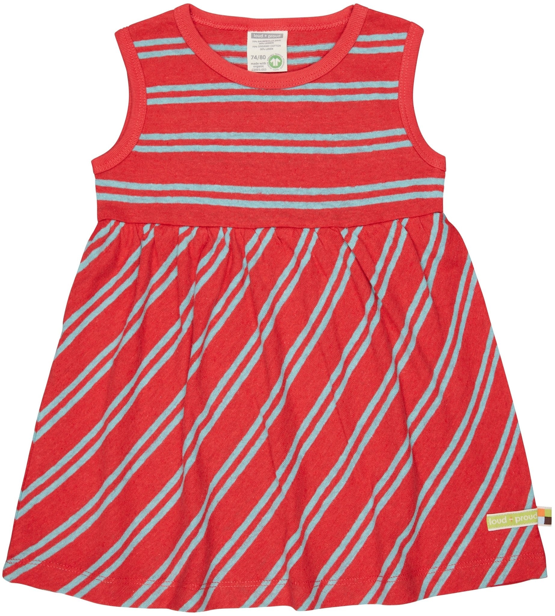 loud-proud-classics-kleid-streifen-leinen-chili-rmellos image 1