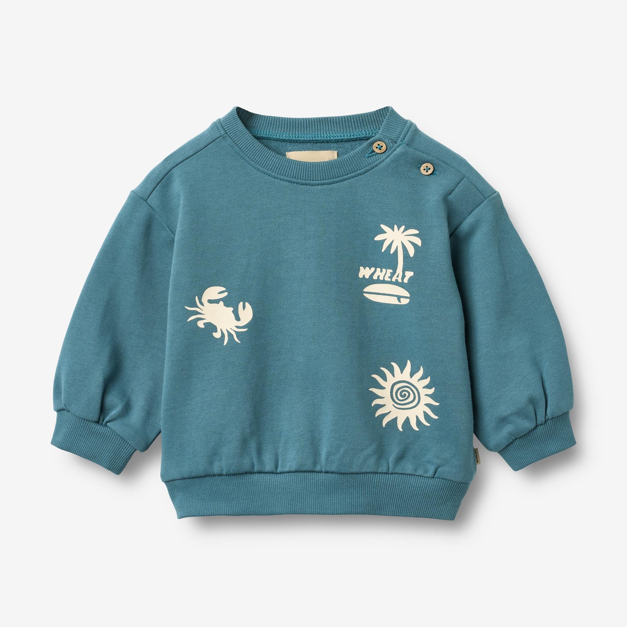 wheat-elliot-sweatshirt-l-s-baby-blue-teal-bio-baumwolle image 1