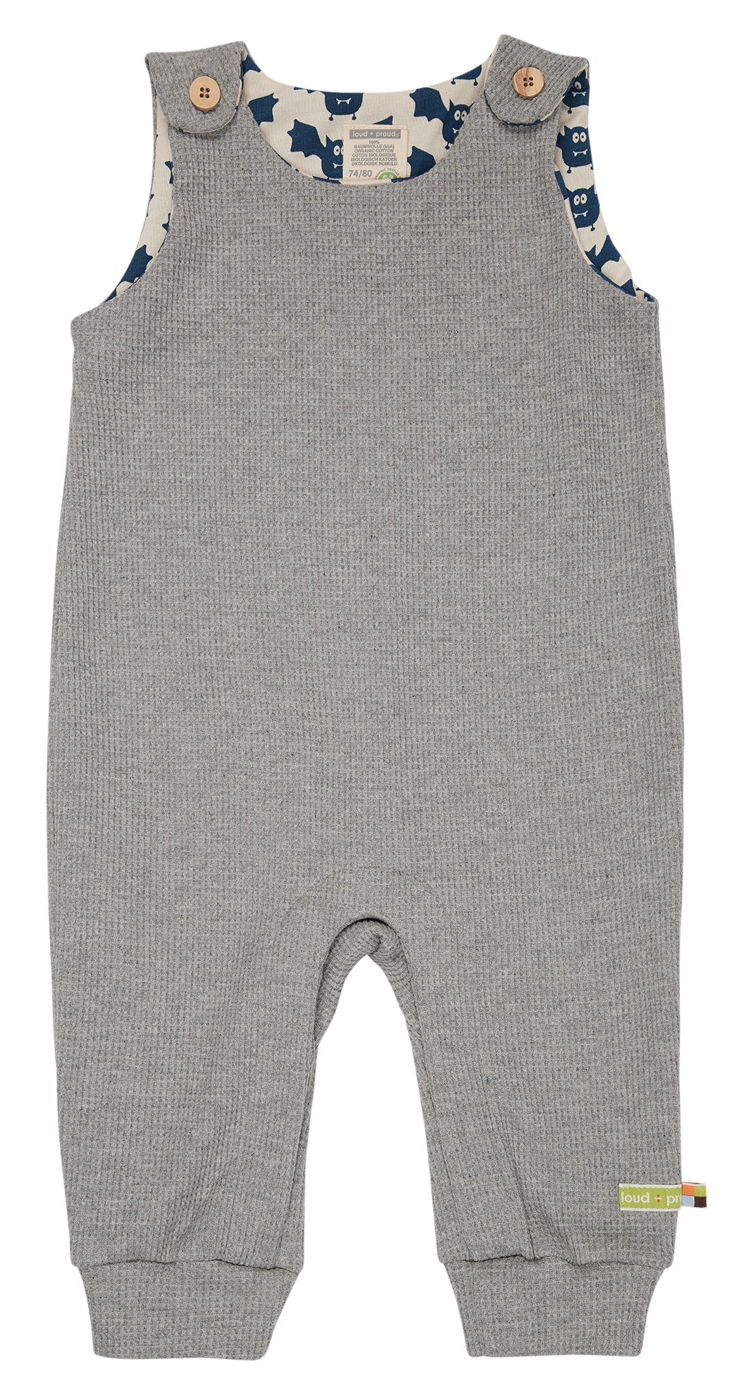 loud-proud-classics-strampler-grey-62-68-waffelstruktur image 1