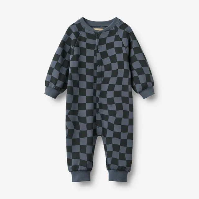 wheat-lilo-jumpsuit-navy-blue-check-bio-baumwolle image 1