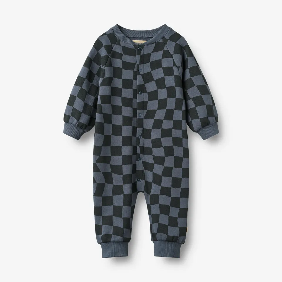 wheat-lilo-jumpsuit-navy-blue-check-bio-baumwolle image 1
