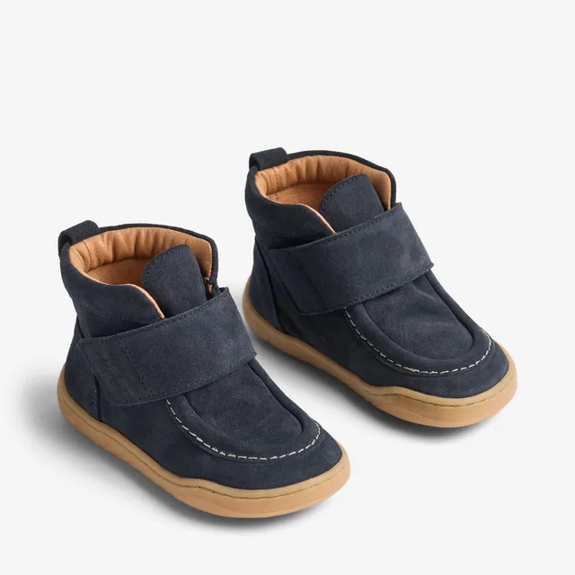 wheat-obi-bootie-kinder-navy-barfu-wildleder image 1