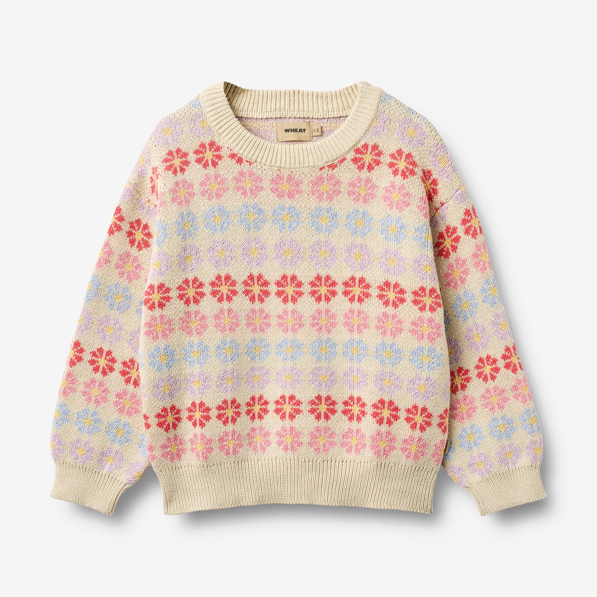 wheat-harlow-pullover-sandshell-flowers-bio-jacquard image 1