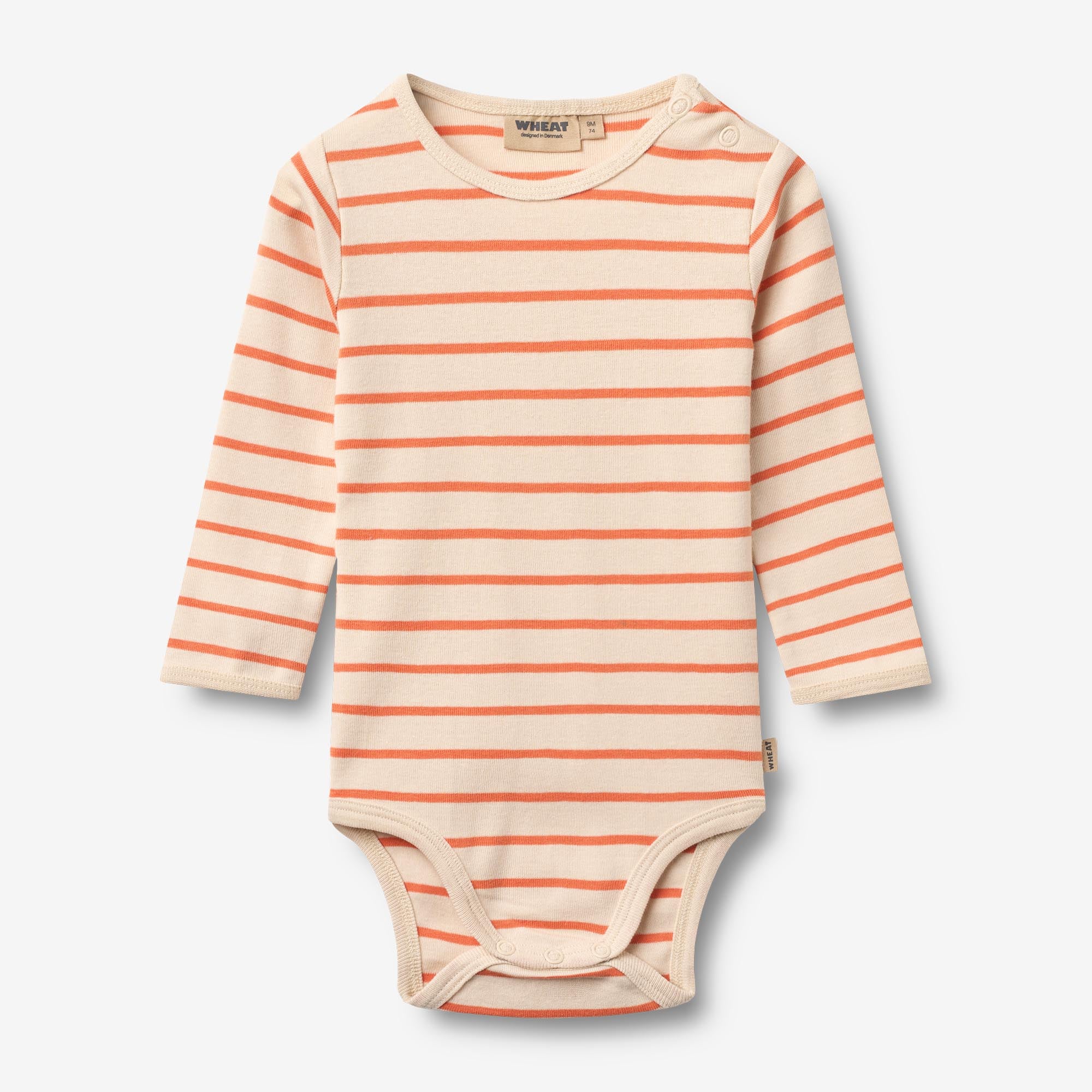 wheat-berti-body-langarm-orange-stripe-bio-baumwolle-baby image 1