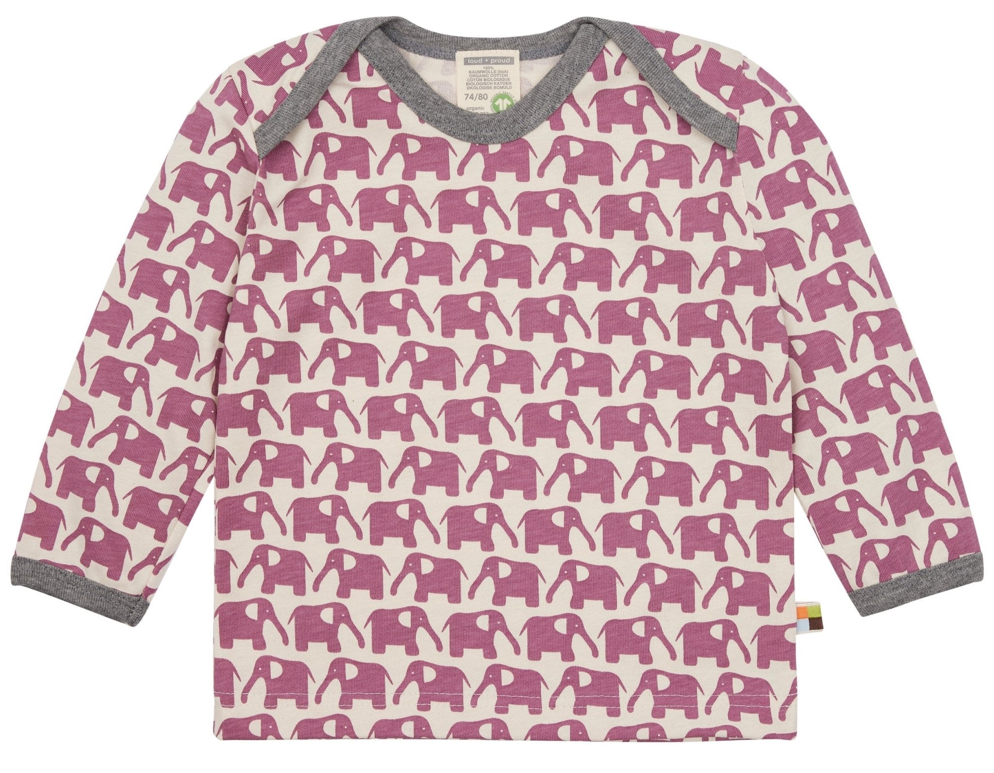 loud-proud-classics-shirt-langarm-elefanten-grape-62-68-bio image 1