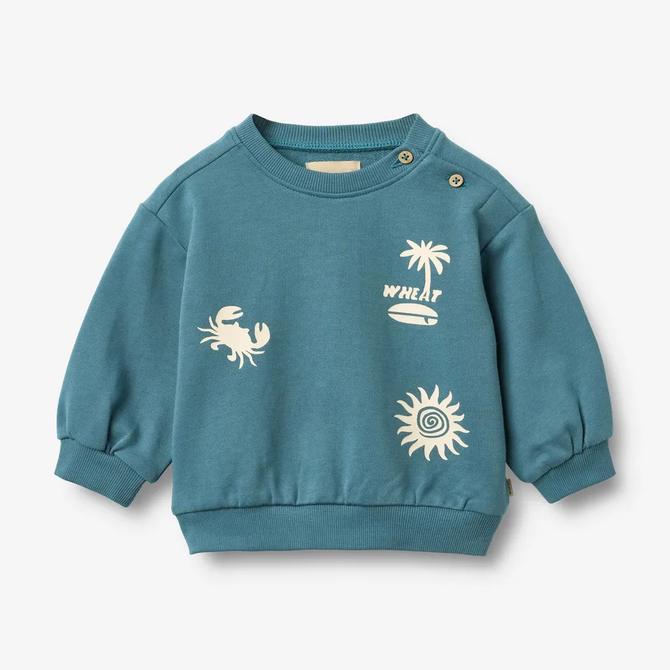 wheat-elliot-sweatshirt-l-s-baby-blue-teal-bio-baumwolle image 1