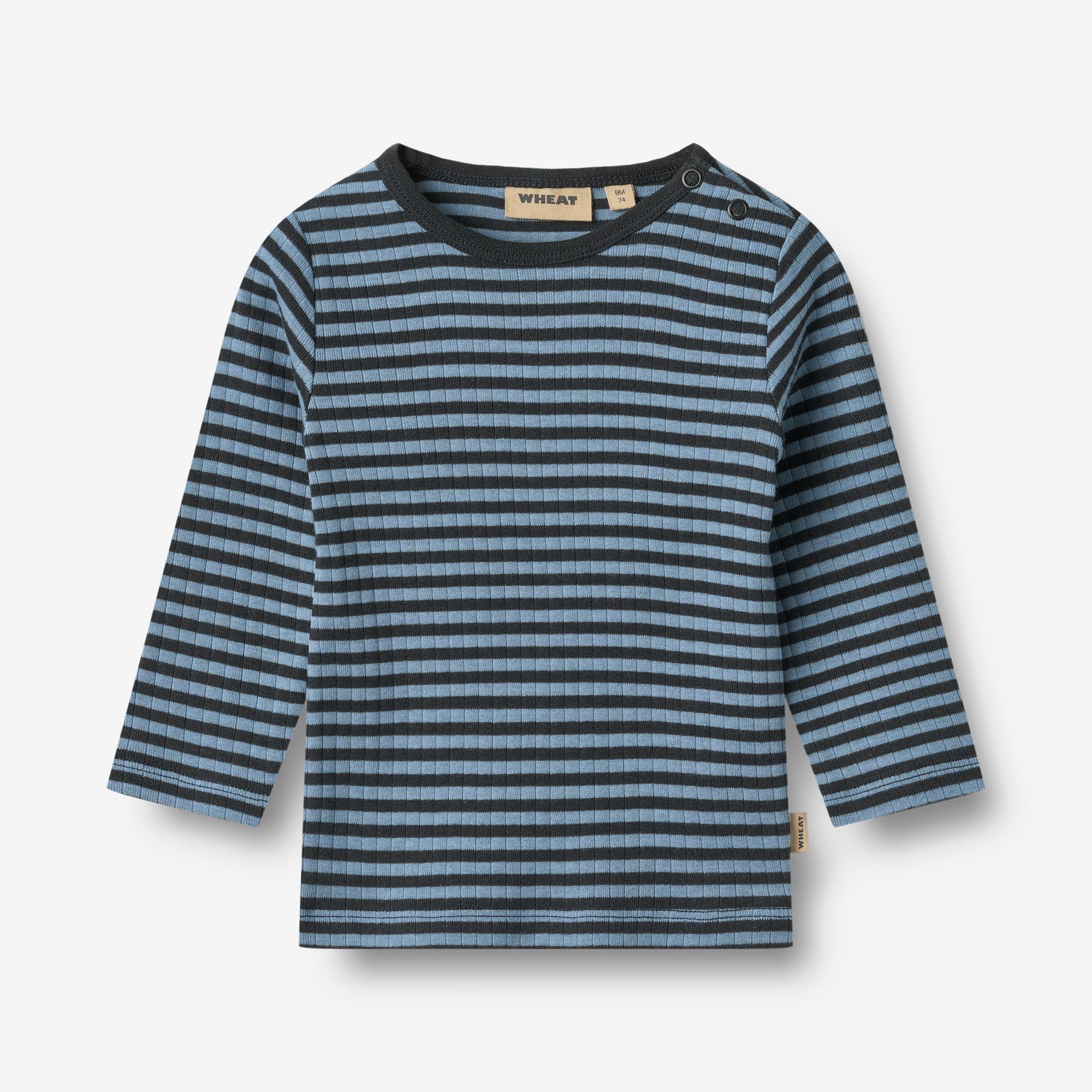 wheat-stig-langarm-shirt-bio-baumwolle-blau-gestreift image 1