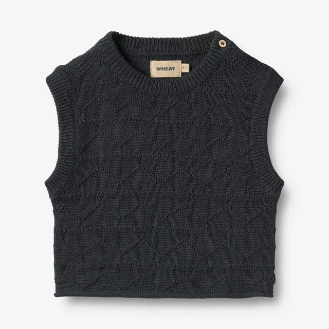 wheat-bobby-strickweste-navy-bio-baumwolle-baby image 1