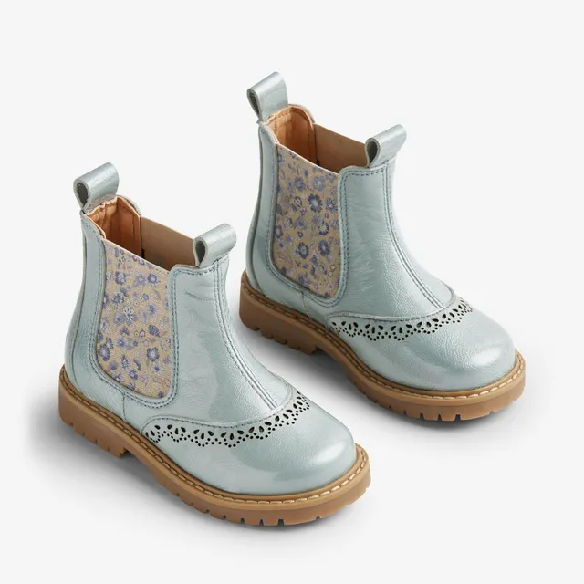 wheat-champ-chelsea-boots-hellblau-lack-kinder-leder image 1