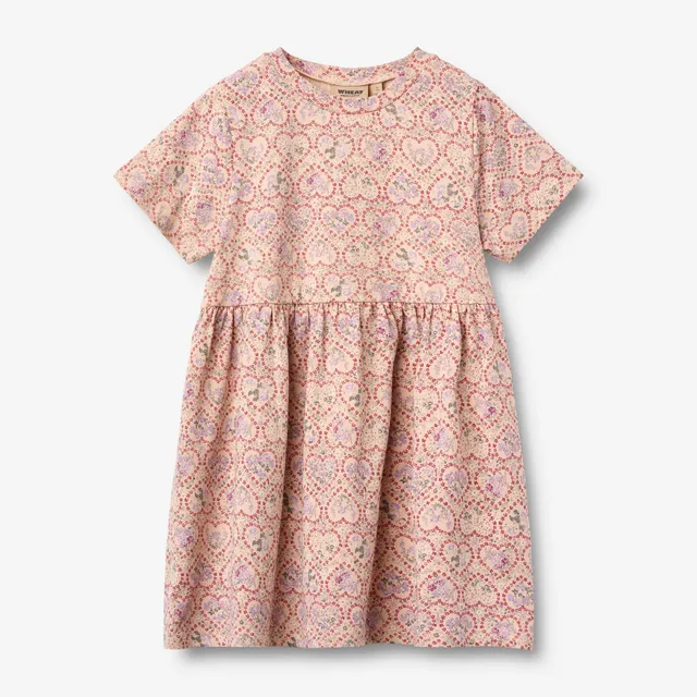 wheat-anna-jerseykleid-m-dchen-magenta-heart-flowers-bio-baumwolle image 1