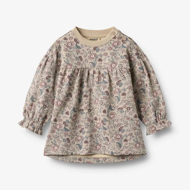 wheat-lilja-sweatkleid-m-dchen-soft-sand-flowers-langarm image 1