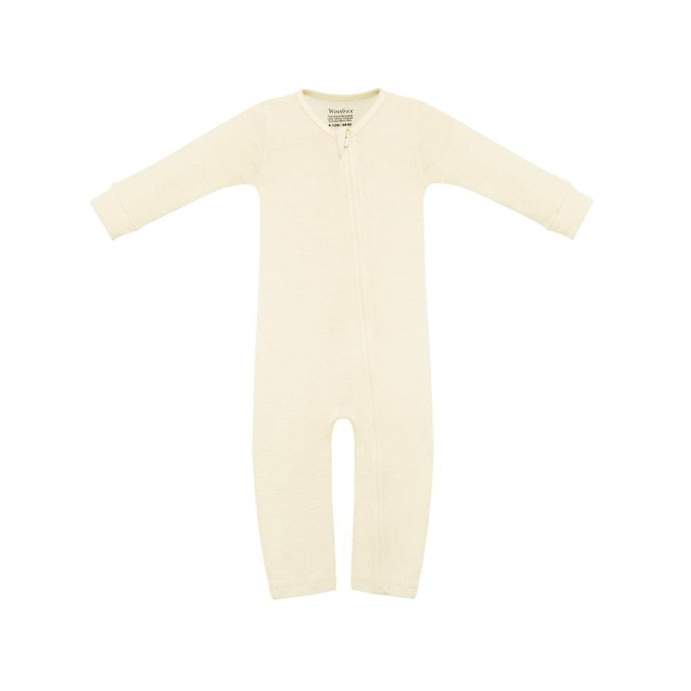 woolrex-baby-strampler-ohne-fuss-creme-62-68-merinowolle image 1