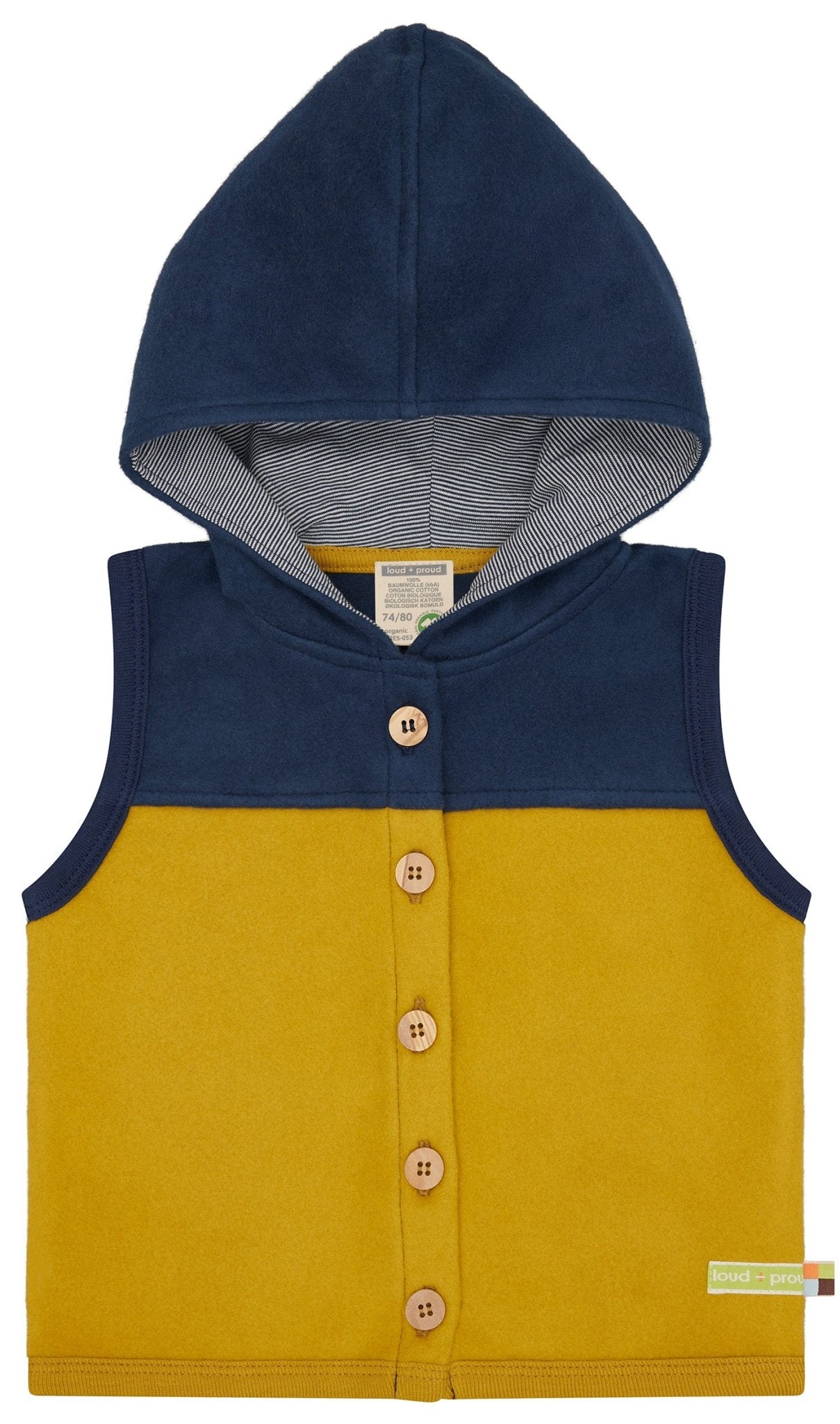 loud-proud-classics-weste-baumwoll-fleece-weste-curry-74-80 image 1