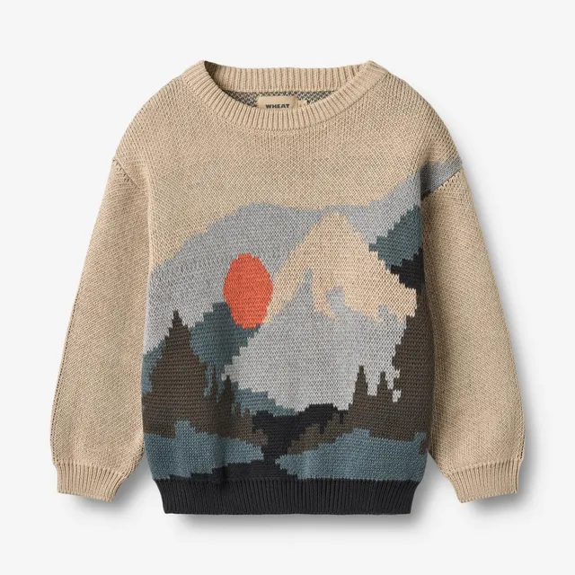 wheat-william-jacquard-pullover-warm-sand-kinder-strickpullover image 1