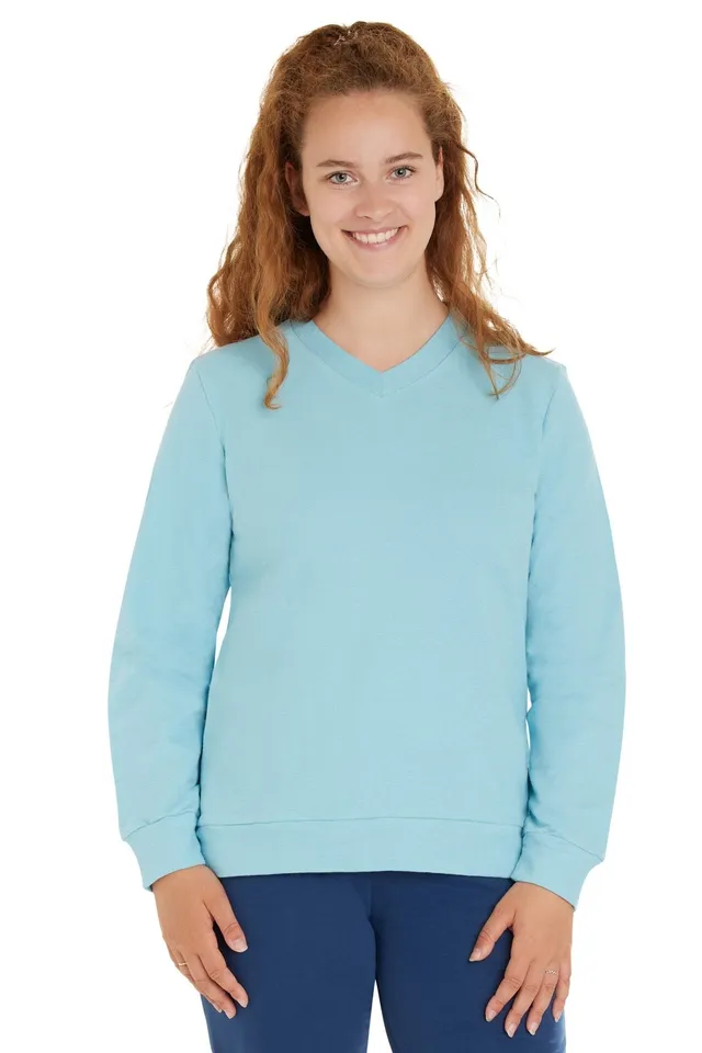 loud-proud-classics-damen-sweat-strukturmuster-lagoon-38-baumwolle image 1