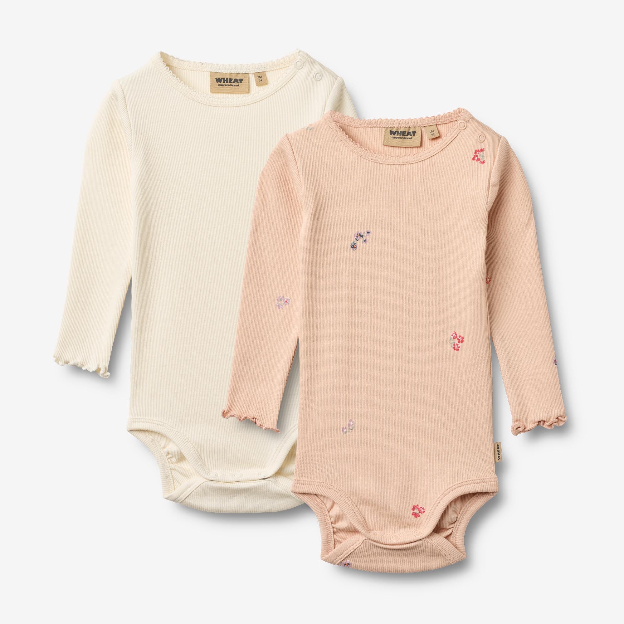 wheat-regitze-body-langarm-baby-rose-flowers-2er-set-bio image 1