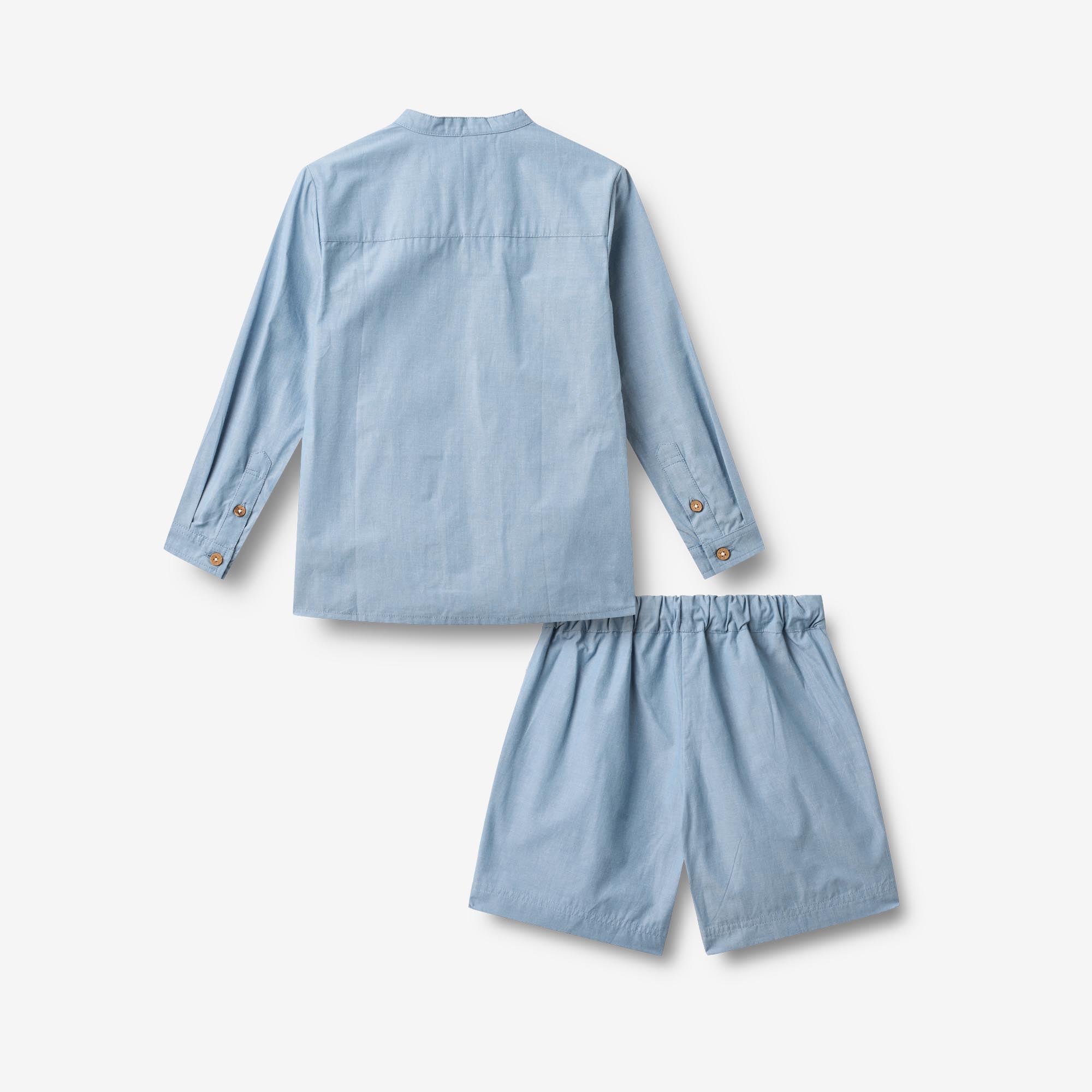 wheat-willum-hemd-shorts-set-blue-chambrey-bio image 2
